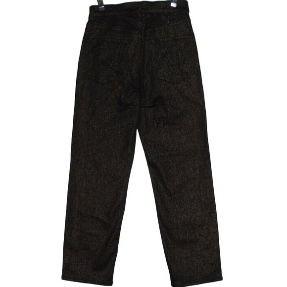 Express Metallic Jeans Womens 0 x26"Inseam Gold Shimmer Straight Super High Rise - Picture 7 of 10